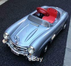Benz 300SL pedal car color silver Cell engine Horn sound very rare from japan 1T