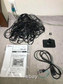 ROLAND TD 20 sound module with 16 electronic drum cables Used From Japan F/S