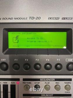 Roland TD-20 V-Drums Percussion Sound Module ver 1.0 from JAPAN Working Used