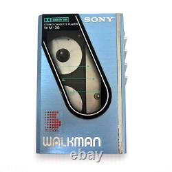 SONY Walkman WM-30 blue cassette case size SUPER SOUND From Japan used tested