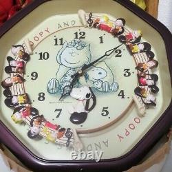 Snoopy Peanuts Clock CITIZEN 12 Music Sound Retro Cute Used from Japan F/S