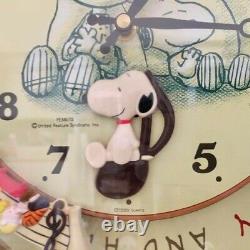 Snoopy Peanuts Wall Clock CITIZEN 12 Music Sound Retro Cute Used from Japan