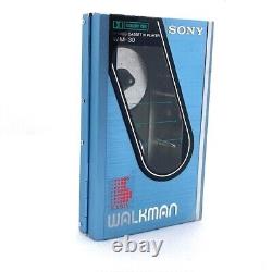 Sony Wm-30 Walkman Blue Cassette Case Size Super Sound From Japan