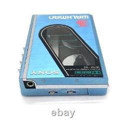 Sony Wm-30 Walkman Blue Cassette Case Size Super Sound From Japan