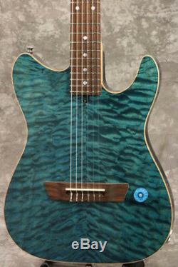Used Crews Maniac Sound SIX NYLON QUILT Blue Electric Guitar From Japan